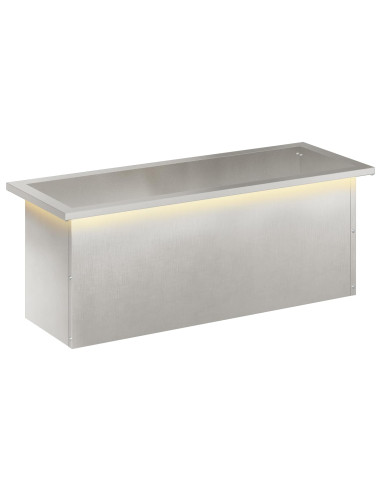 Fioriera da giardino con LED Argento 30 x 80 x 30 cm