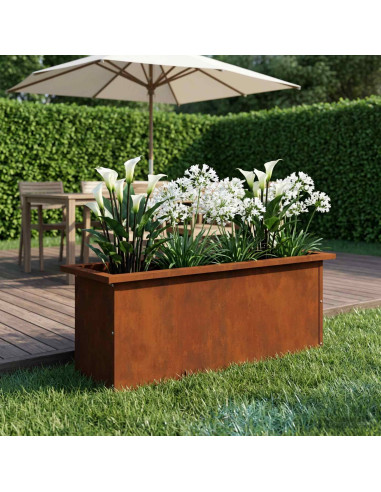 Fioriera da giardino con LED Ruggine 30 x 80 x 30 cm