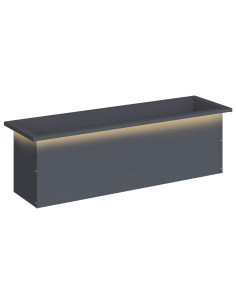 Fioriera da giardino con LED Antracite 30 x 100 x 30 cm Acciaio 2