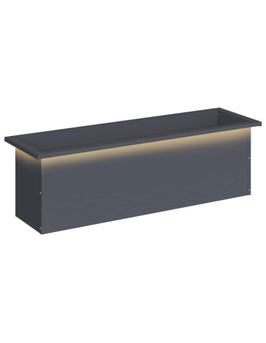 Fioriera da giardino con LED Antracite 30 x 100 x 30 cm Acciaio
