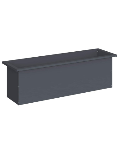 Fioriera da giardino con LED Antracite 30 x 100 x 30 cm Acciaio