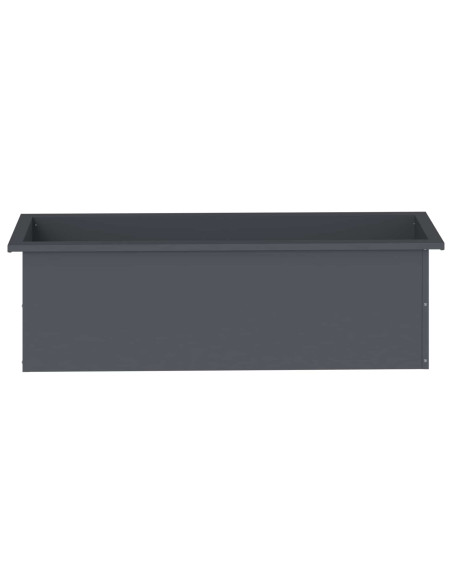 Fioriera da giardino con LED Antracite 30 x 100 x 30 cm Acciaio
