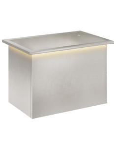 Fioriera da giardino con LED Argento 40 x 60 x 40 cm 2