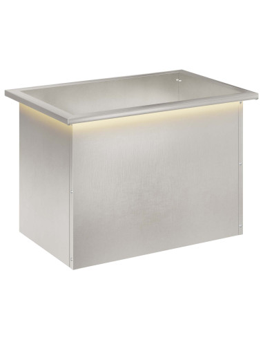 Fioriera da giardino con LED Argento 40 x 60 x 40 cm