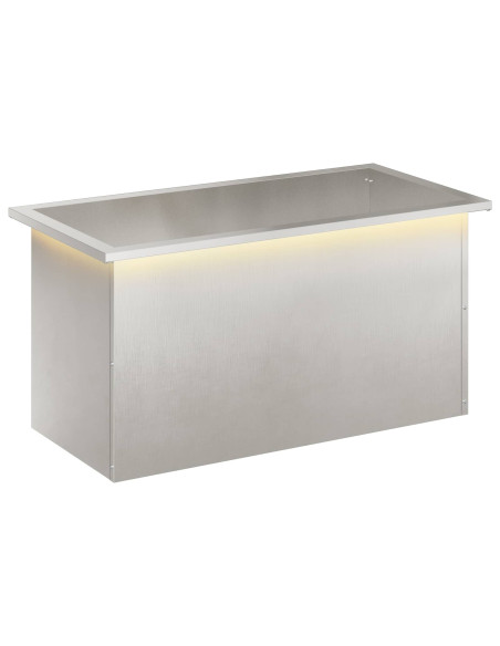 Fioriera da giardino con LED Argento 40 x 80 x 40 cm