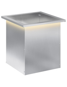 Fioriera da giardino con LED Argento 40 x 40 x 40 cm 2