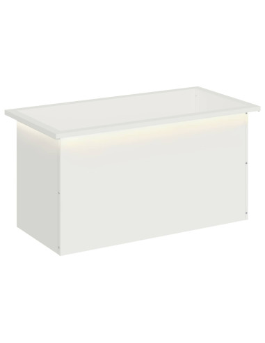Fioriera da giardino con LED Bianco 40 x 80 x 40 cm Acciaio