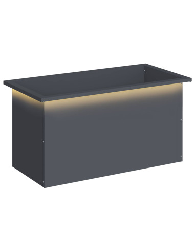 Fioriera da giardino con LED Antracite 40 x 80 x 40 cm Acciaio