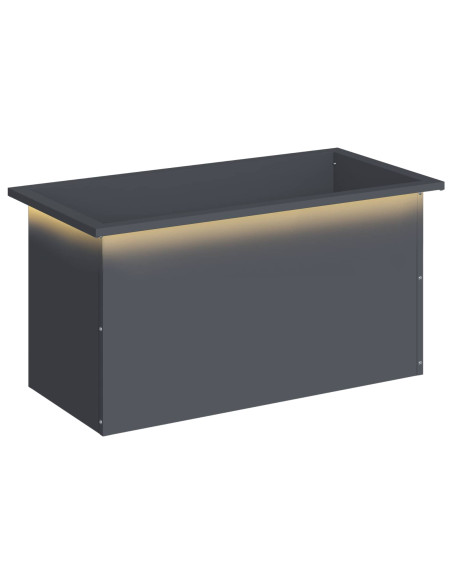 Fioriera da giardino con LED Antracite 40 x 80 x 40 cm Acciaio