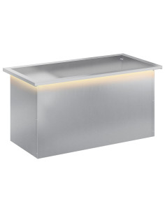 Fioriera da giardino con LED Argento 40 x 80 x 40 cm 2