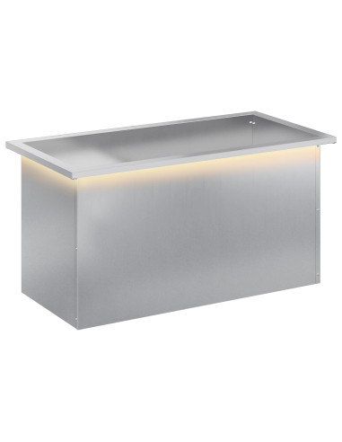 Fioriera da giardino con LED Argento 40 x 80 x 40 cm