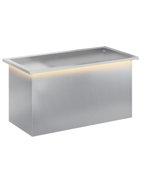 Fioriera da giardino con LED Argento 40 x 80 x 40 cm