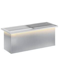 Fioriera da giardino con LED Argento 30 x 80 x 30 cm 2