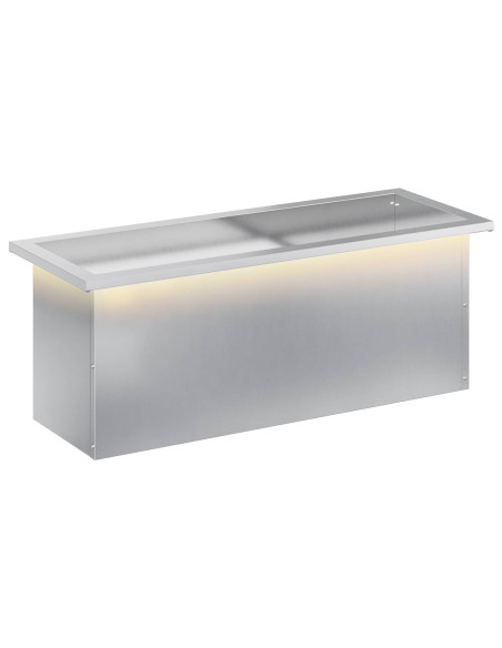 Fioriera da giardino con LED Argento 30 x 80 x 30 cm