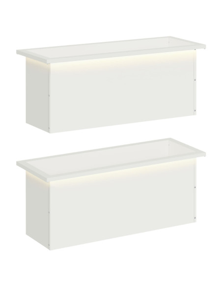 Fioriera da giardino con LED 2 pz Bianco 30 x 80 x 30 cm
