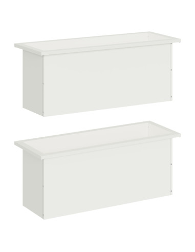 Fioriera da giardino con LED 2 pz Bianco 30 x 80 x 30 cm