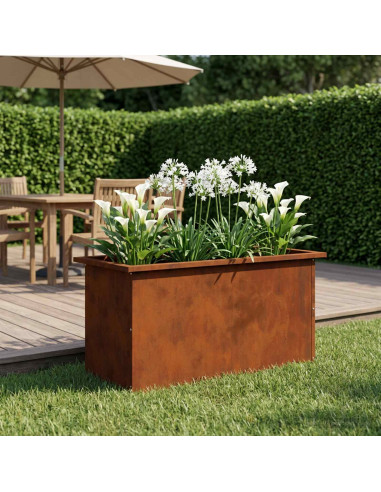 Fioriera da giardino con LED Ruggine 40 x 80 x 40 cm
