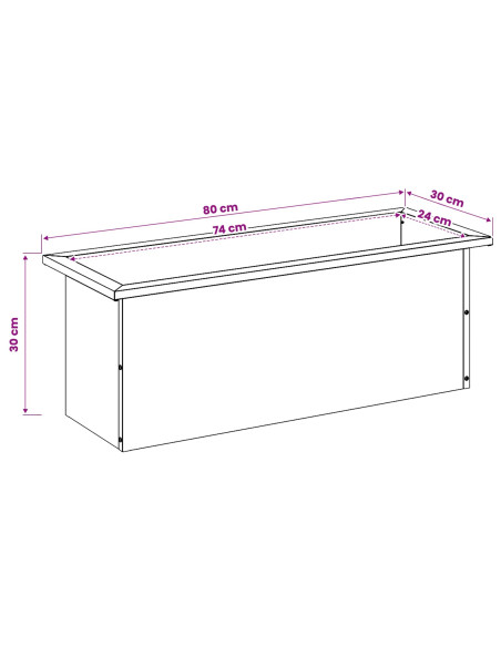 Fioriera da giardino con LED 2 pz Argento 30 x 80 x 30 cm