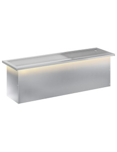 Fioriera da giardino con LED Argento 30 x 100 x 30 cm 2