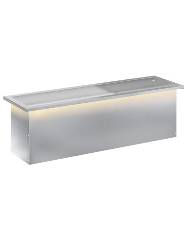 Fioriera da giardino con LED Argento 30 x 100 x 30 cm