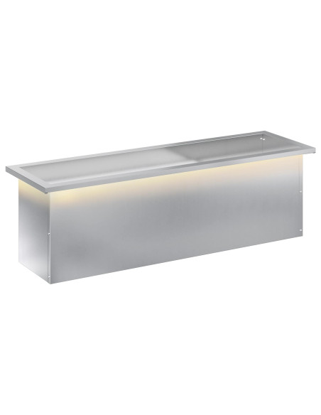 Fioriera da giardino con LED Argento 30 x 100 x 30 cm