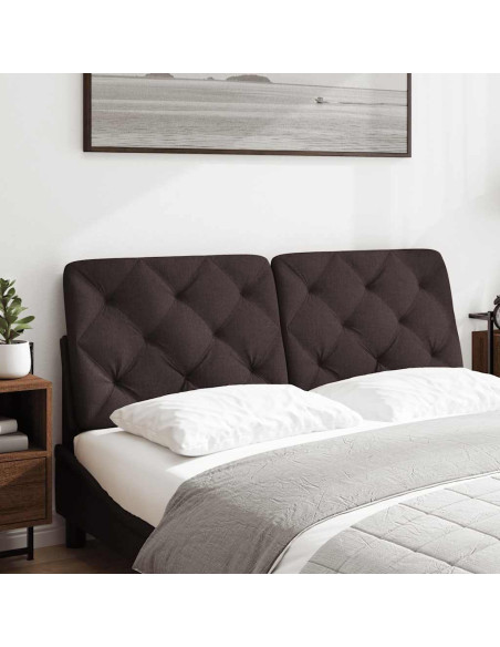 Cuscino Testiera Marrone Scuro 140 cm in Tessuto