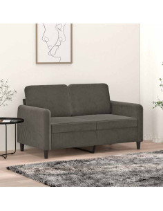 Divano a 2 Posti grigio scuro 120 cm in Velluto