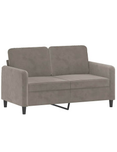 Divano a 2 Posti Grigio Chiaro 120 cm in Velluto 2