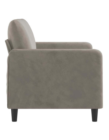 Divano a 2 Posti Grigio Chiaro 120 cm in Velluto