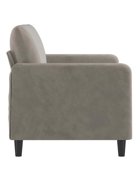 Divano a 2 Posti Grigio Chiaro 120 cm in Velluto