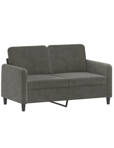 Divano a 2 Posti grigio scuro 120 cm in Velluto 2