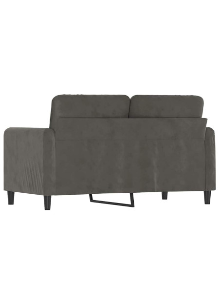 Divano a 2 Posti grigio scuro 120 cm in Velluto