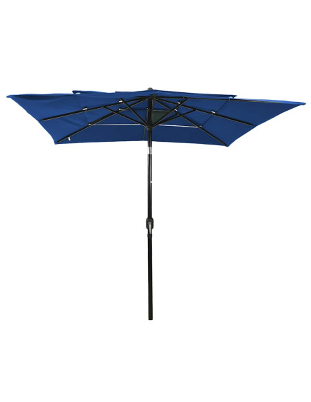 Ombrellone a Sbalzo 3 Livelli Palo Alluminio 2,5x2,5 m Azzurro