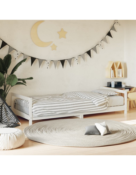 Giroletto per Bambini Bianco 90x200cm in Legno Massello di Pino