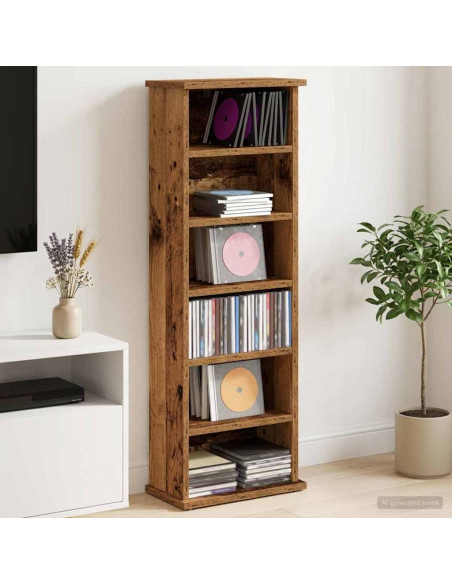Mobile per CD Legno antico 60 x 17 x 92 cm Legno ingegnerizzato