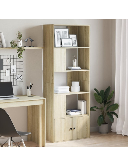 Libreria Rovere Sonoma 70x36x189 cm in Legno Multistrato