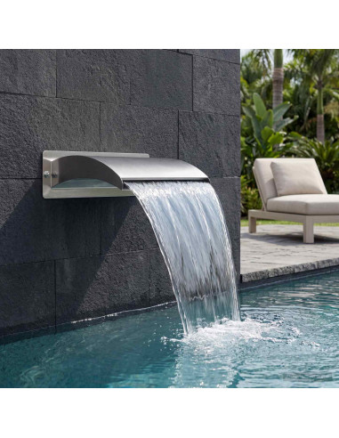 Cascata da Piscina con Luce LED Acciaio Inox 304