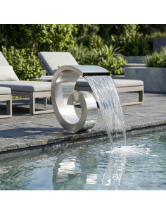 Cascata da Piscina con Luce LED Acciaio Inox 304