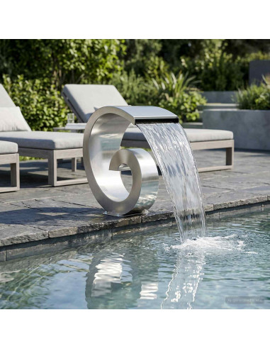 Cascata da Piscina con Luce LED Acciaio Inox 304