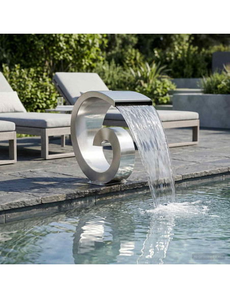 Cascata da Piscina con Luce LED Acciaio Inox 304