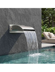 Cascata da Piscina con Luce LED Acciaio Inox 304 30 x 9 x 26 cm