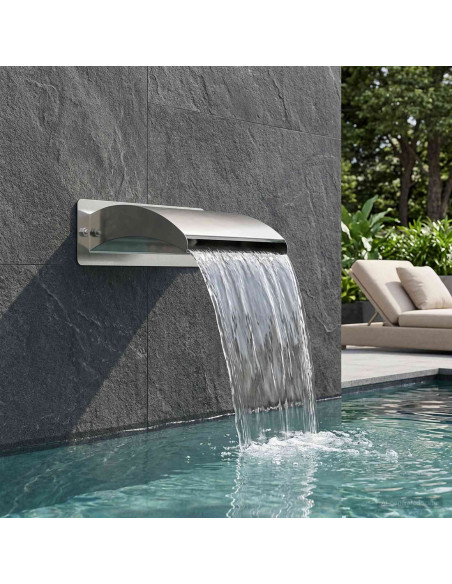 Cascata da Piscina con Luce LED Acciaio Inox 304 30 x 9 x 26 cm