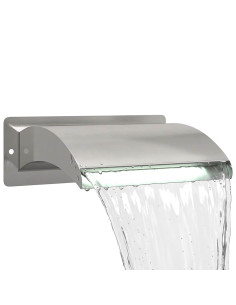 Cascata da Piscina con Luce LED Acciaio Inox 304 30 x 9 x 26 cm 2