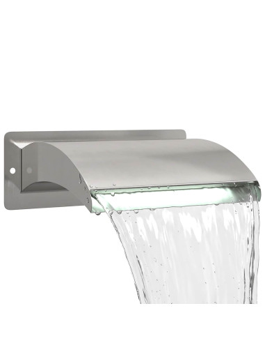 Cascata da Piscina con Luce LED Acciaio Inox 304 30 x 9 x 26 cm