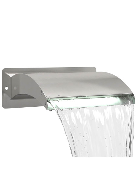 Cascata da Piscina con Luce LED Acciaio Inox 304 30 x 9 x 26 cm