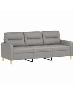 Divano a 3 Posti Grigio Chiaro 180 cm in Tessuto 2