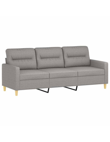 Divano a 3 Posti Grigio Chiaro 180 cm in Tessuto