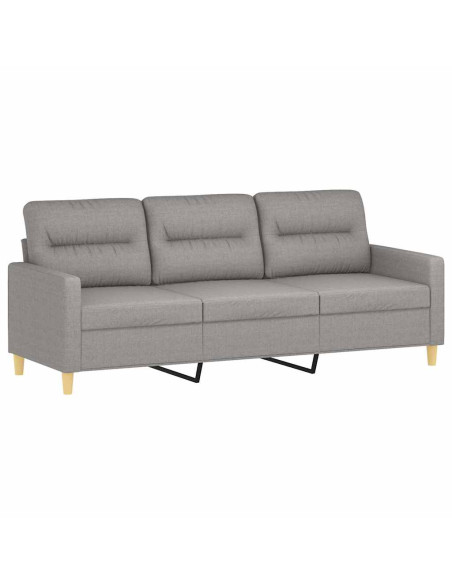 Divano a 3 Posti Grigio Chiaro 180 cm in Tessuto