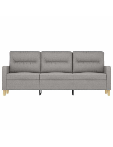 Divano a 3 Posti Grigio Chiaro 180 cm in Tessuto