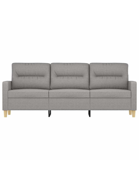 Divano a 3 Posti Grigio Chiaro 180 cm in Tessuto